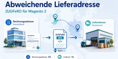 Neue Release – KonVis ZUGFeRD-Erweiterung für Magento Version 3.0.5/2.0.5 unterstützt abweichende Lieferadressen bei Bestellungen