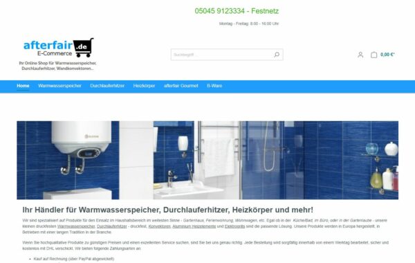 Afterfair.de – Online Shop für Warmwasserspeicher, Durchlauferhitzer, Wandkonvektoren