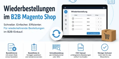 Wiederbestellung im Magento B2B-Shop mit Bestelllisten, Schnellbestellung und CSV-Upload