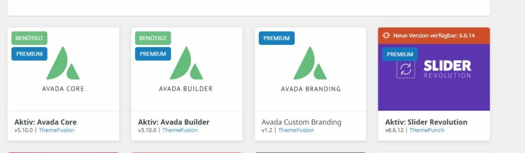 Wordpress Avada Theme Slider Revolution Update