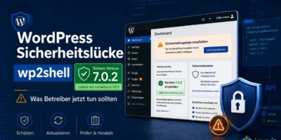 kritische WordPress Lücke – „wp2shell“ zeitnah/sofort Updaten bzw. prüfen